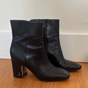 Sam Edelman Black Leather Heeled Boots